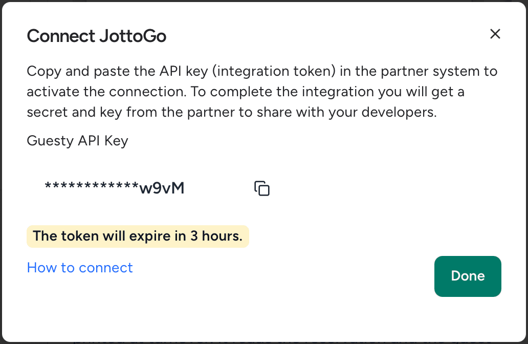 Connect JottoGo in Guesty