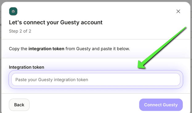 Paste the integration token