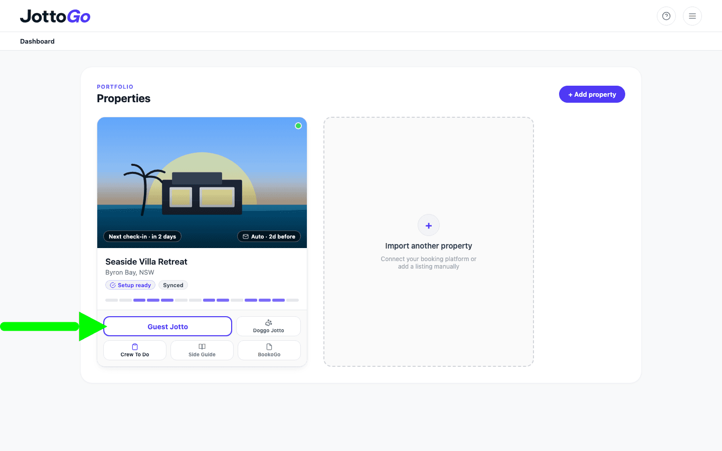Automatic Setup prepares your property