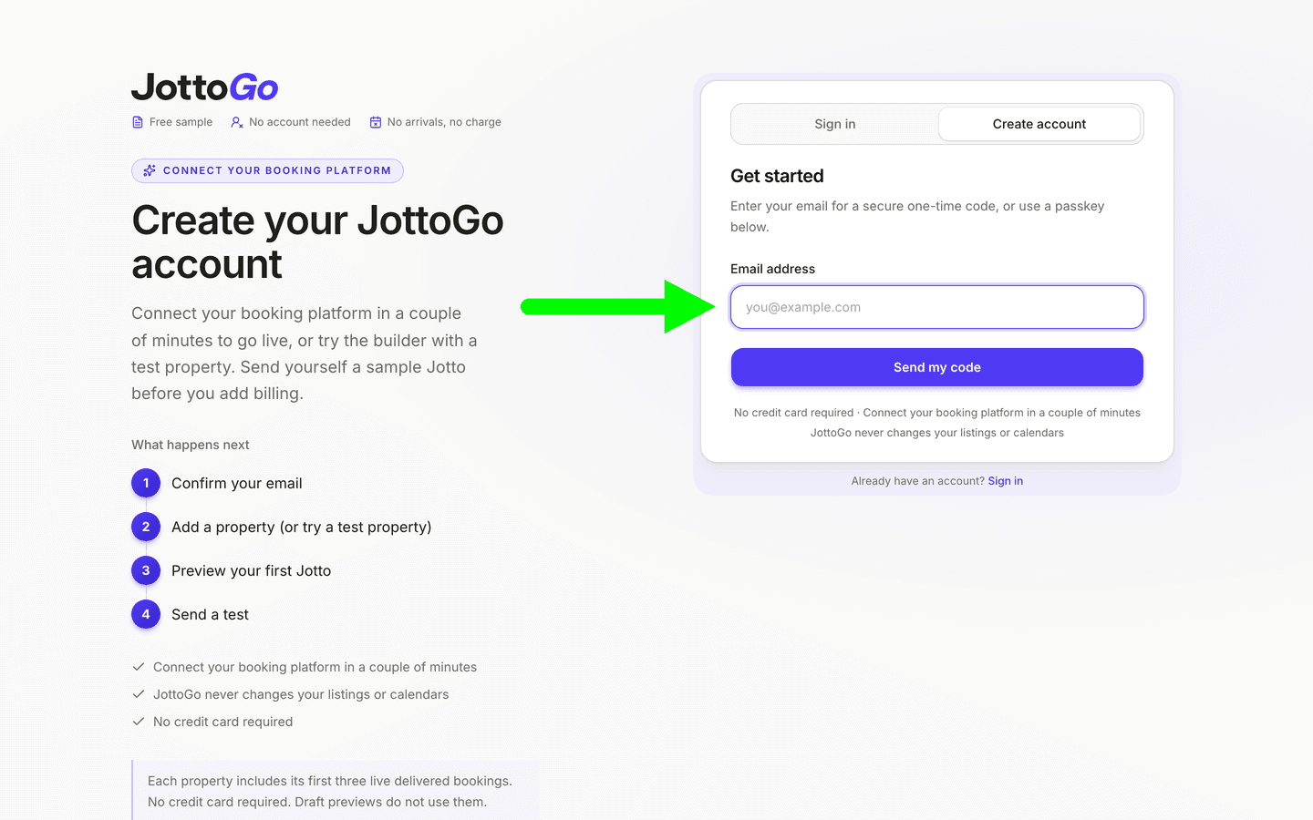 Create or sign in to JottoGo